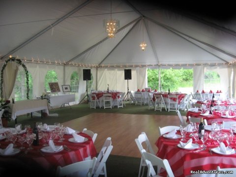 Reception tent at the Pond