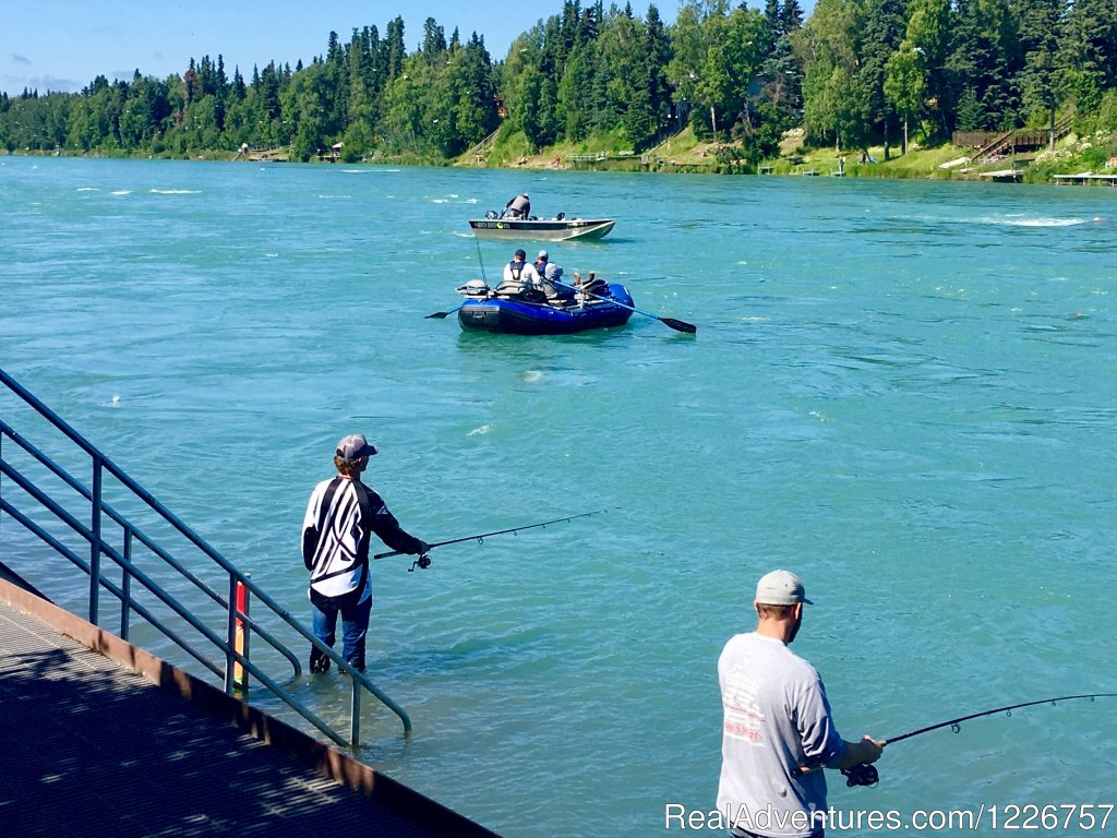 Fishing from the Visitor Center's Fishwalk | Soldotna Chamber of Commerce Visitor Information | Soldotna, Alaska  | Tourism Center | Image #1/3 | 