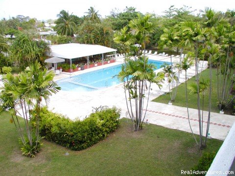 A view of the pool, garden from #316 | West coast Barbados condo with swimming pool | Image #2/4 | 
