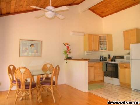 Garden view one bedroom Kitchen And Dining | Kauai B&B Inn & Vacation Rentals with a/c | Image #4/23 | 