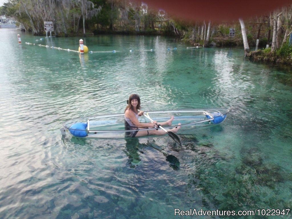 A Clear Blue Kayak on our clear blue spring waters | Snorkeling with Manatees in Crystal River | Image #6/8 | 