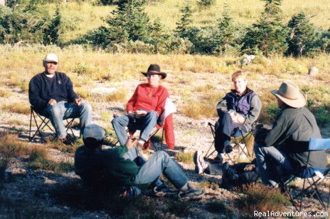 Horseback riding in the Tetons & Yellowstone Park: Hanging around camp!