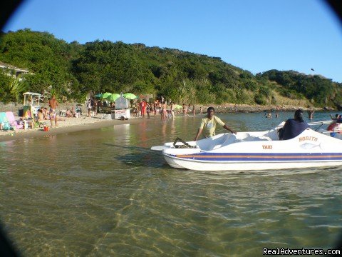 Azeda beach with view of a water taxi