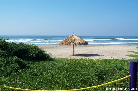 Palapa on the beach in front of Casas Gregorio - Casas Gregorio Vacation Rentals - guerrero: ixtapa: troncones mexico vacation rentals troncones
