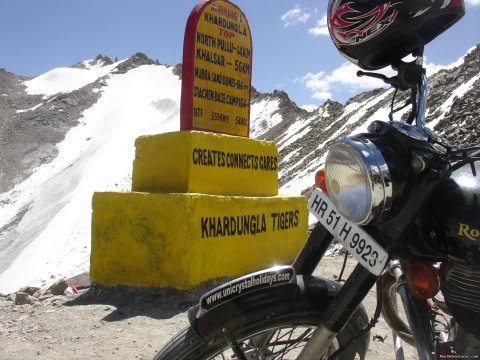 Enfield Motorcycle at Khardung-la Pass