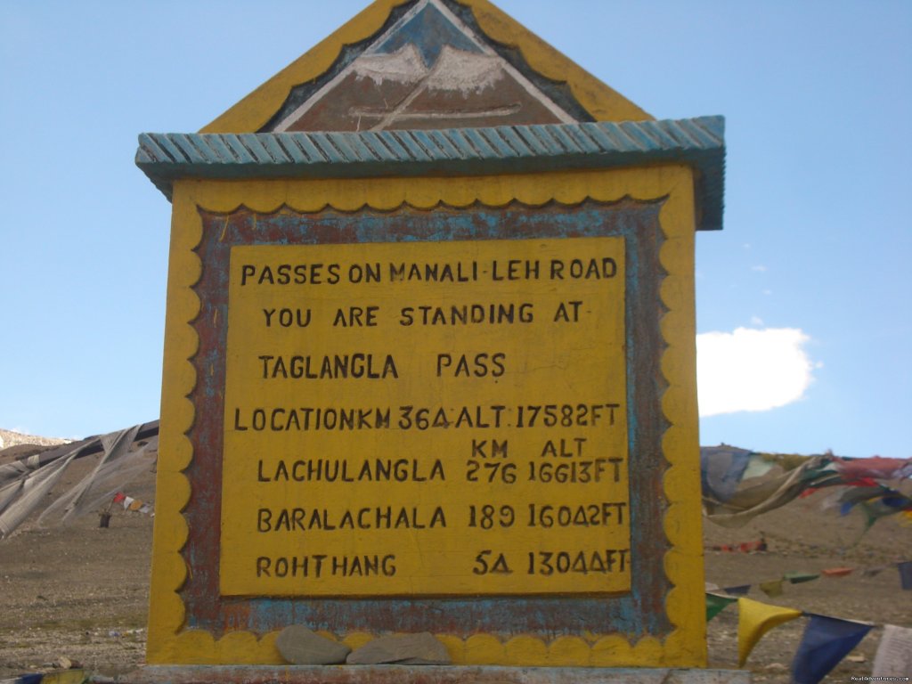 Sign board showing Passes | Motor Cycle Tours to India , Nepal - 2012 & 2013 | Image #8/14 | 