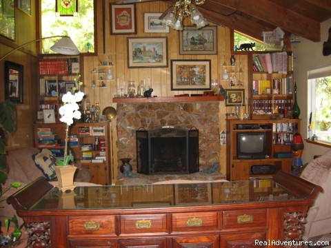 Lakemont Pines lake Vacation Rental home: Living Room Fireplace