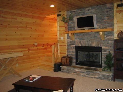 3 sided covered deck log furnishings