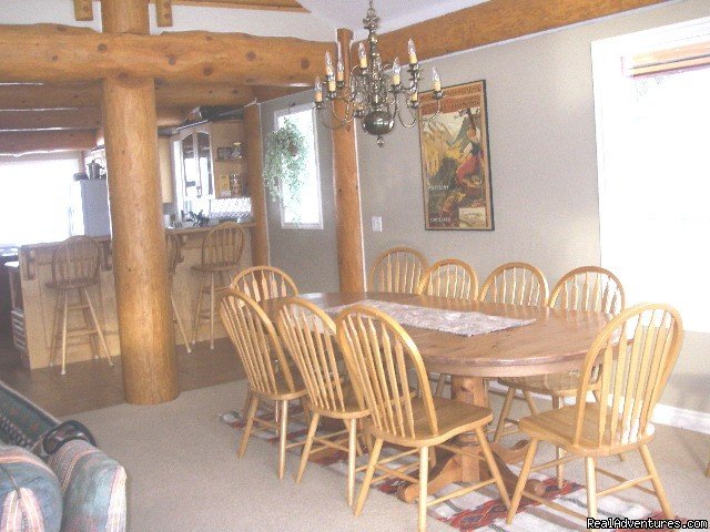 Dining area or games table. | Sun Peaks Resort Private Post &Beam Chalet | Image #14/23 | 