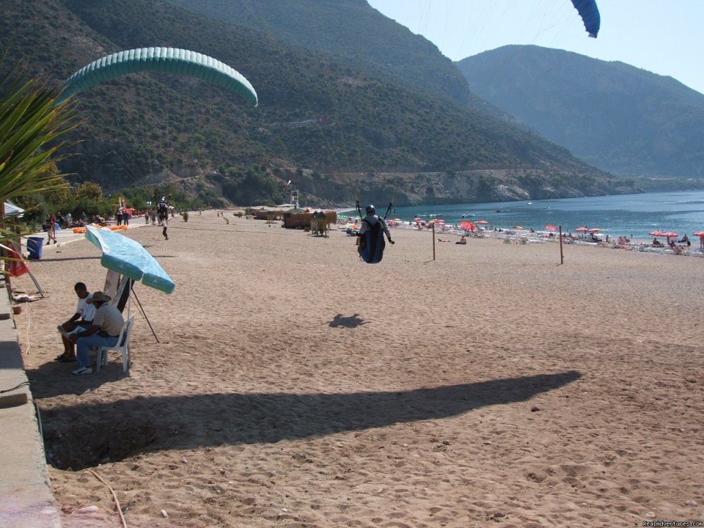 Paraglider landing at Olu Deniz | Large Turkey Vacation Villa with Private Pool | Image #13/20 | 