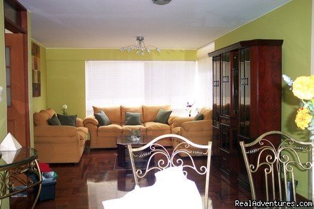 LIVING ROOM   |  Exclusive 2 Bedroom Apt 1 Block From Larcomar  | or may call at 1 571 265 8102, Peru | Vacation Rentals | Image #1/10 | 