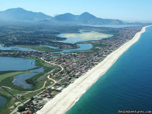View from sky of the beach and lakes | 2 Bedroom Beachfront House in Beautiful Marica | Image #16/18 | 