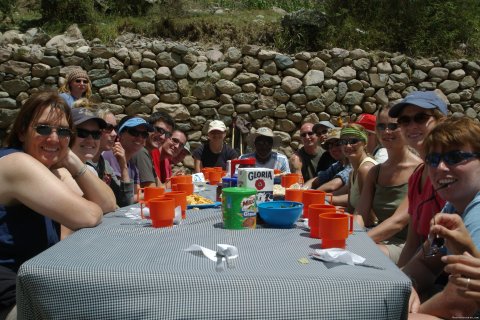 Meal time on the Inca Trail
