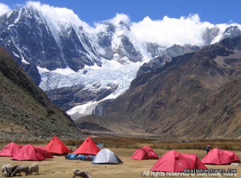 Camping place in the Cordillera Blanca Huaraz