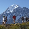 New Zealand Alpine Trekking Descending the Hooker Valley 