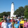Ocracoke Bicycle Tour Carolina Tailwinds group at the Ocracoke Lighthouse
