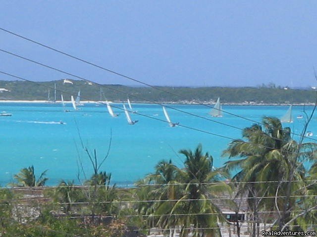 View of Sailing Regatta from Deck | Exuma Blue-Ocean View  from Jaccuzi Tub in Bedroom | Image #11/20 | 