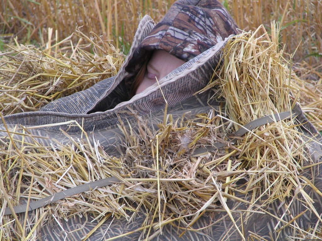 My daughter Kate sleeping in the blinds. | World Class Waterfowl Hunting Alberta | Image #7/25 | 