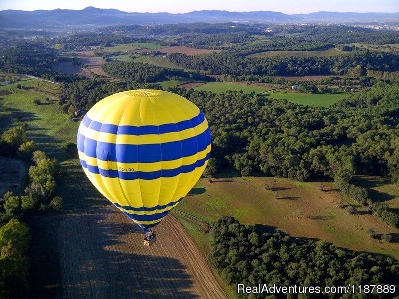 Flying over esmerald valley near Barcelona | Hot Air Balloon Flights From Barcelona, Spain | Barcelona, Spain | Hot Air Ballooning | Image #1/21 | 