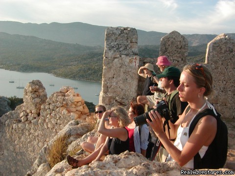 Group on top of the castle at Kale, Turkey - Expert led cultural tours: Turkey, Greece, Sicily - mediterranean coast turkey archaeology