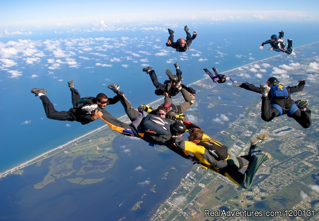 Tandem Skydiver over our Coastline - Skydive