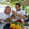 Cooking courses. Wine tours. Culinary adventures. Chefs tasting delicious food.