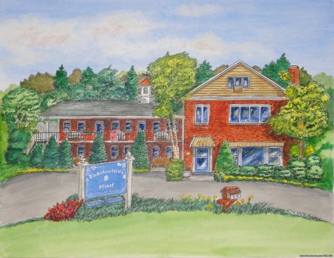 A guest's painting of Berkshire Hills Motel
