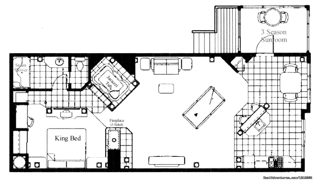 Country Charm Resort - Cabin 10 - Ultra Luxury Cabin- layout | Country Charm Romantic Resort | Image #5/25 | 