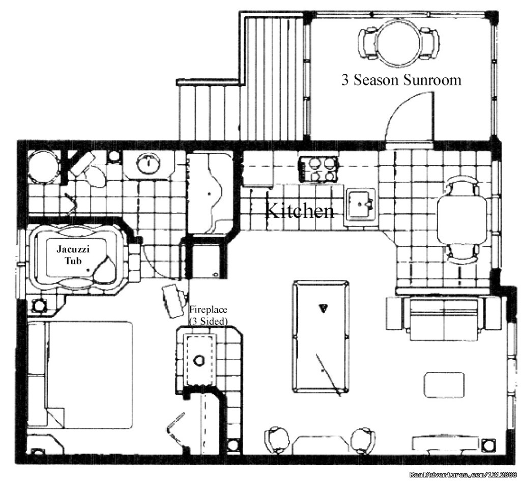 Country Charm Resort - Cabin 2 - Pool Table - layout | Country Charm Romantic Resort | Image #24/25 | 