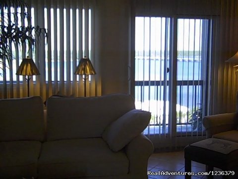 View of the balcony from the family room.