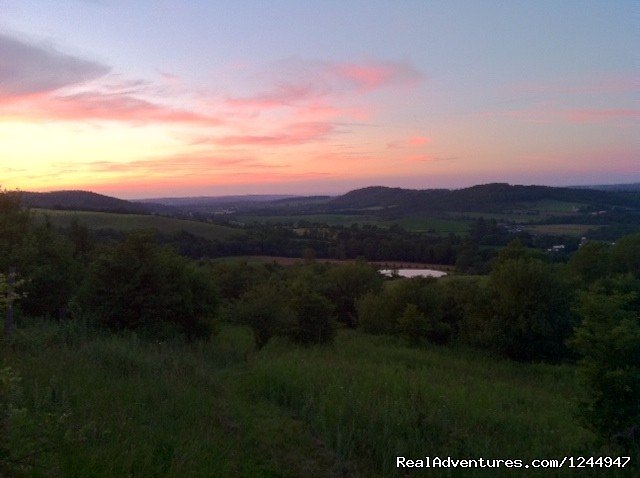Sunset from Loomis Lair | Yurt for Rent- Private Nature Retreat | Image #9/12 | 