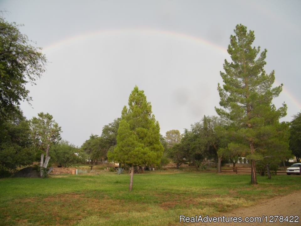 Main lawn rainbow | El Rancho Robles guest ranch and retreat center | Image #4/18 | 