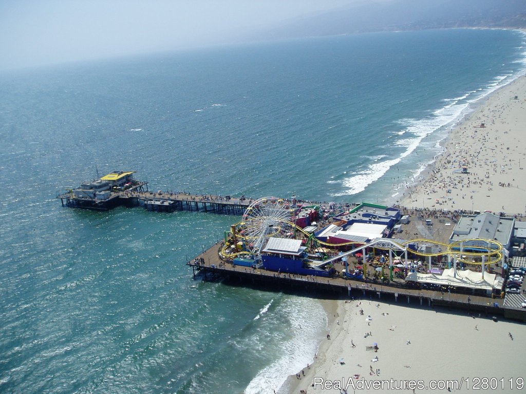 Santa Monica Pier from Helicopter | Los Angeles Helicopter Tours | Los Angeles, California  | Scenic Flights | Image #1/1 | 