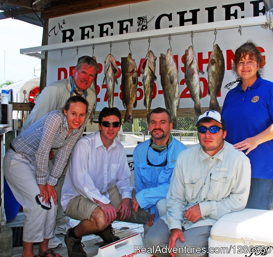 The Reef Chief Charters group showing their catch | The Reef Chief Charters | Port Richey, Florida  | Fishing Trips | Image #1/1 | 