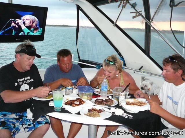Dining in upper helm station | Yacht Charter Cruise Packages in Southwest Florida | Image #3/26 | 