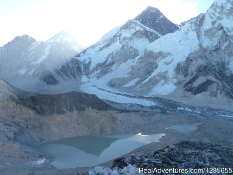 Khumbu glacier,and view of Everest