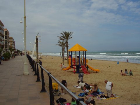 Childrens play area on beach