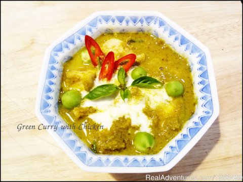Green curry, PennThai Thai cooking class in Phitsanulok